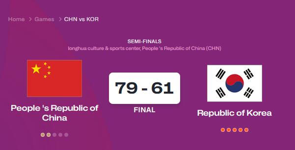 中国U18女篮晋级亚洲杯决赛：韩国队单节仅得3分