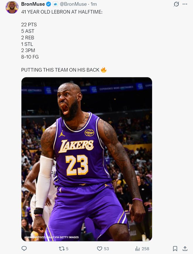 勒布朗詹姆斯砍28+12助创多项历史纪录 湖人双杀